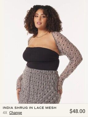 #77 Lace Mesh India Shrug - Floral